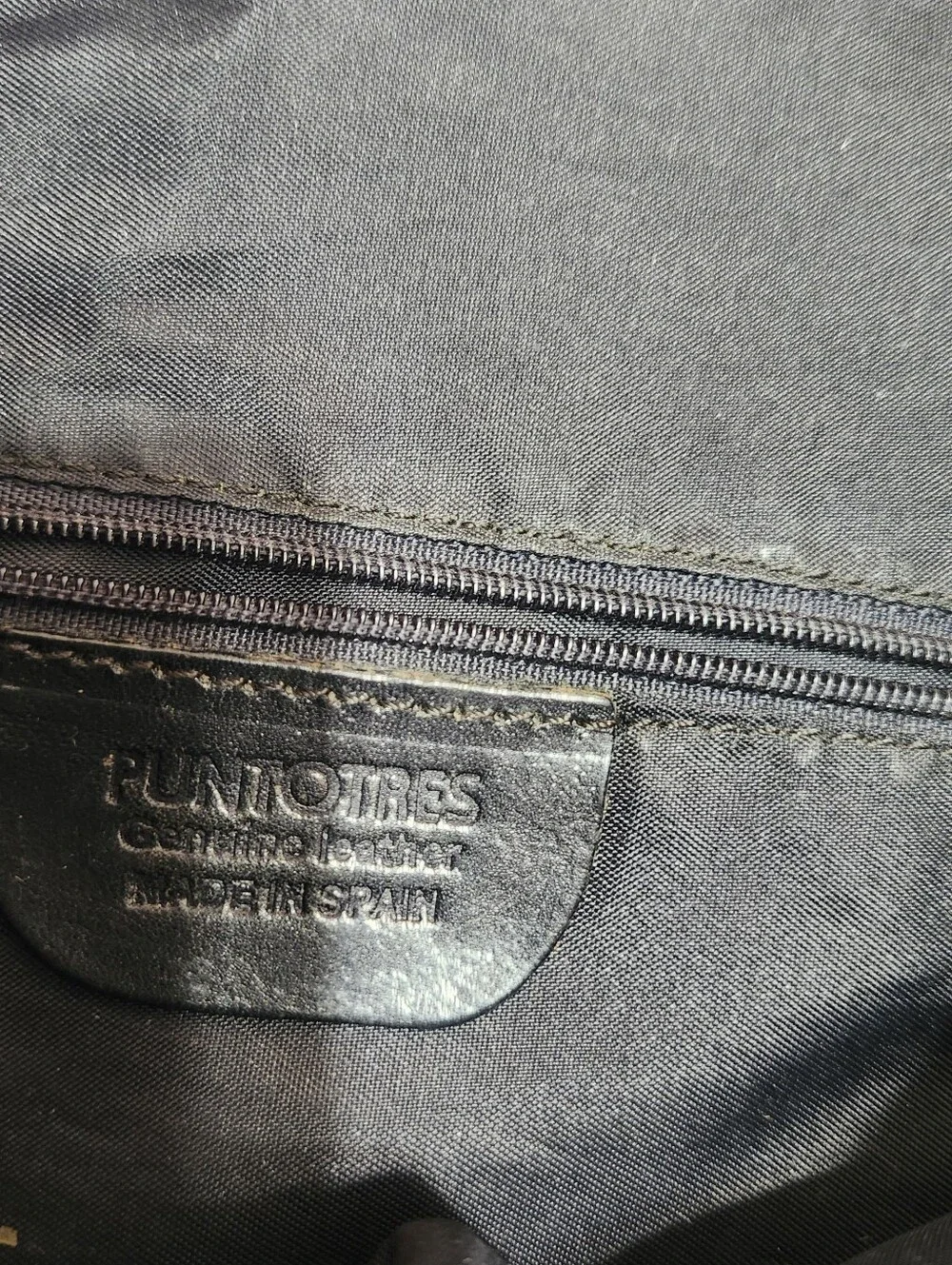 Puntotres Black Pebbled Leather Hobo Bag Made In Spain